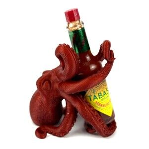 Bordeaux The Octopus Tabasco Holder 3D Printed Decorative Figurine 2oz Bottle